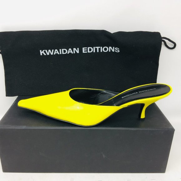 Kwaidan Editions Women’s Yellow Pointed Toe Kitten Heel Mule Shoes Size 8 M - Picture 8 of 14
